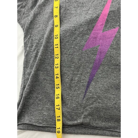 Aviator Nation Gray Lightning Bolt Short Sleeve T Shirt Size Small - Picture 12 of 13